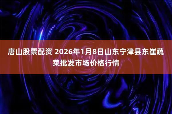 唐山股票配资 2026年1月8日山东宁津县东崔蔬菜批发市场价格行情